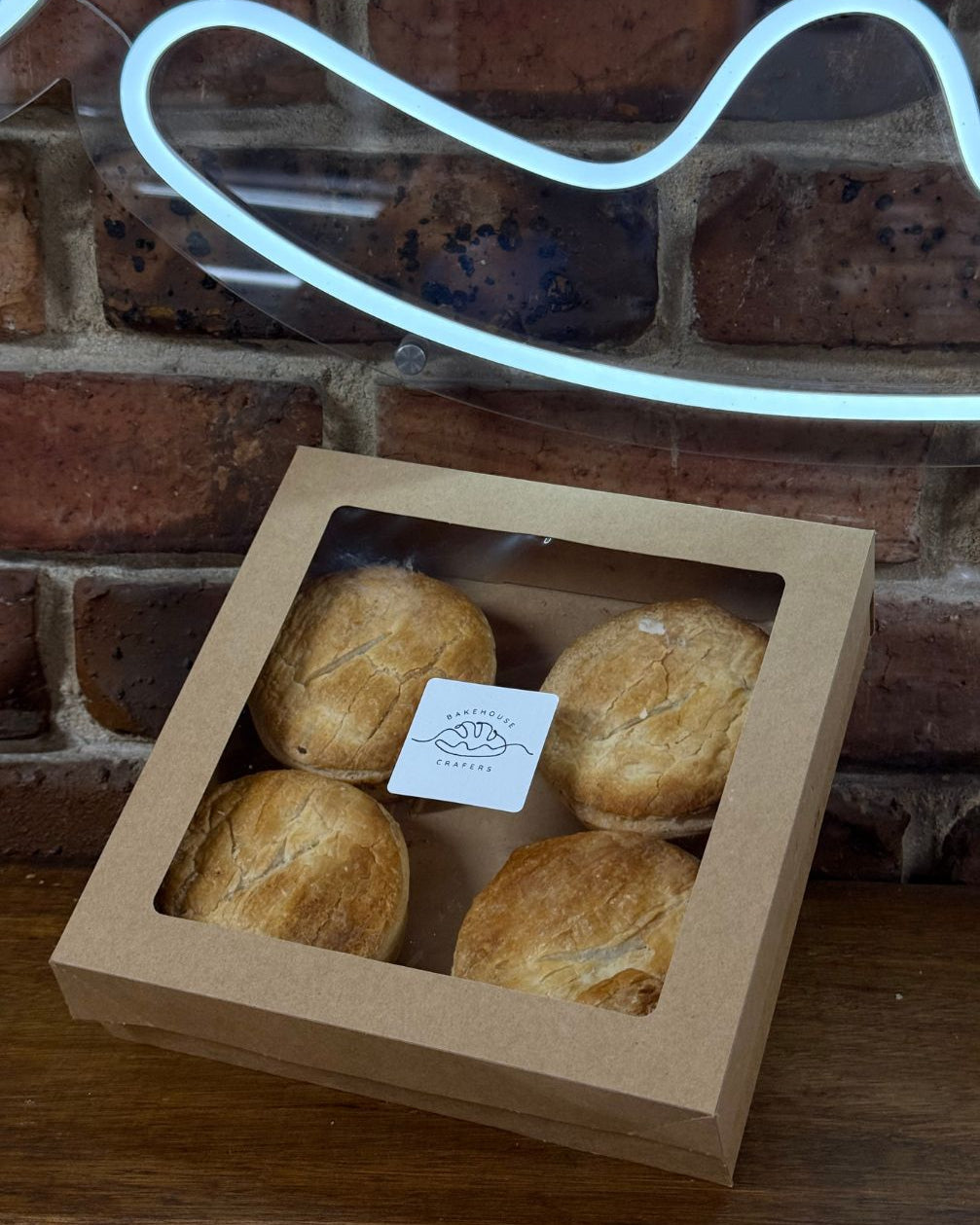 A 4 pack of Crafers Bakehouse Plain Beef Pie's