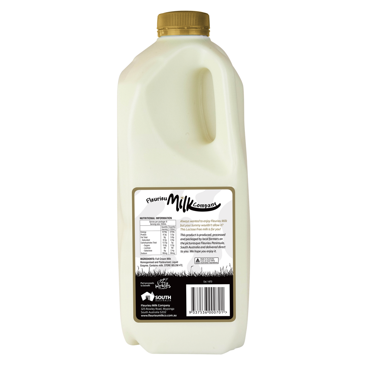 Fleurieu milk company lactose free jug of milk