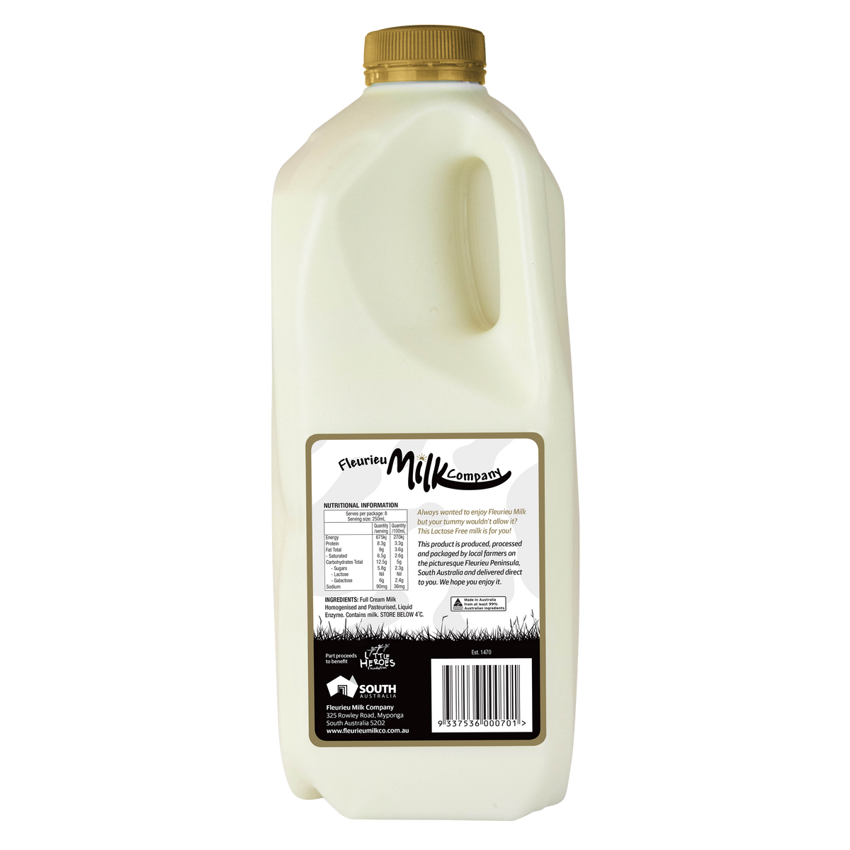 Fleurieu milk company lactose free jug of milk