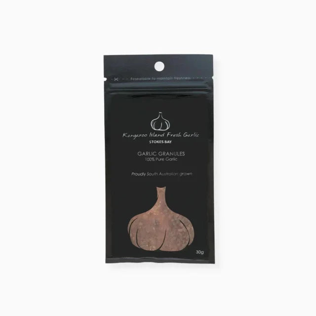 A 30g pack of Kangaroo Island Olives Garlic Granules