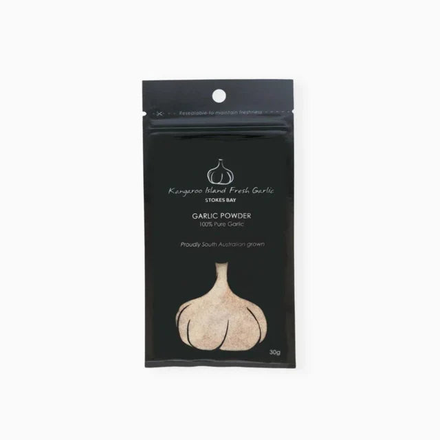 A 30g pack of Kangaroo Island Olives Garlic Powder