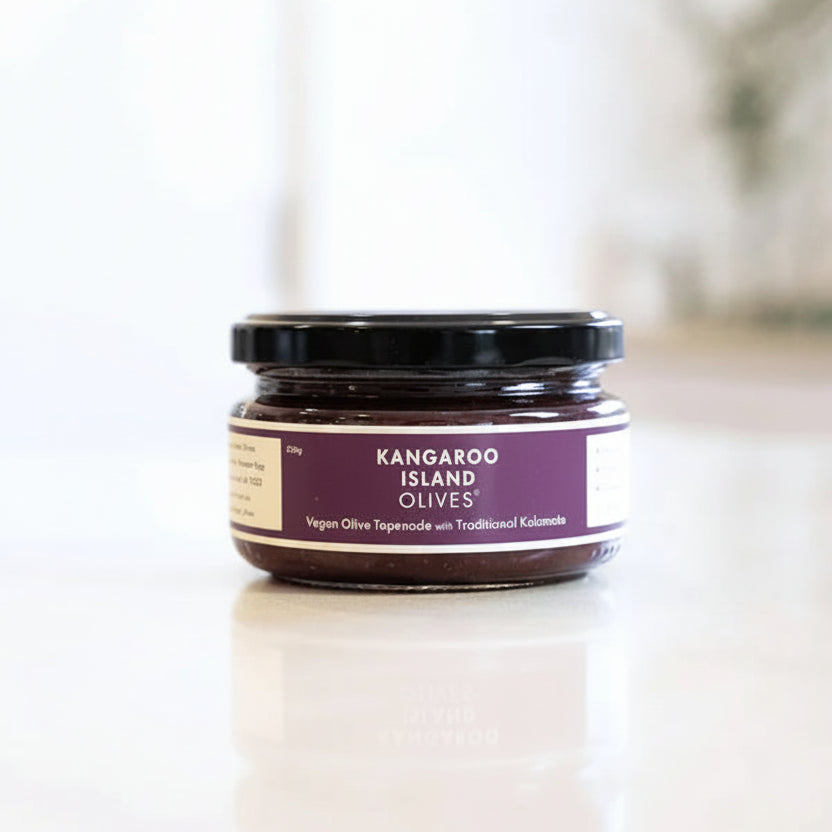 A 200g jar of Kangaroo Island Olives Olive Tapenade with Kalamata