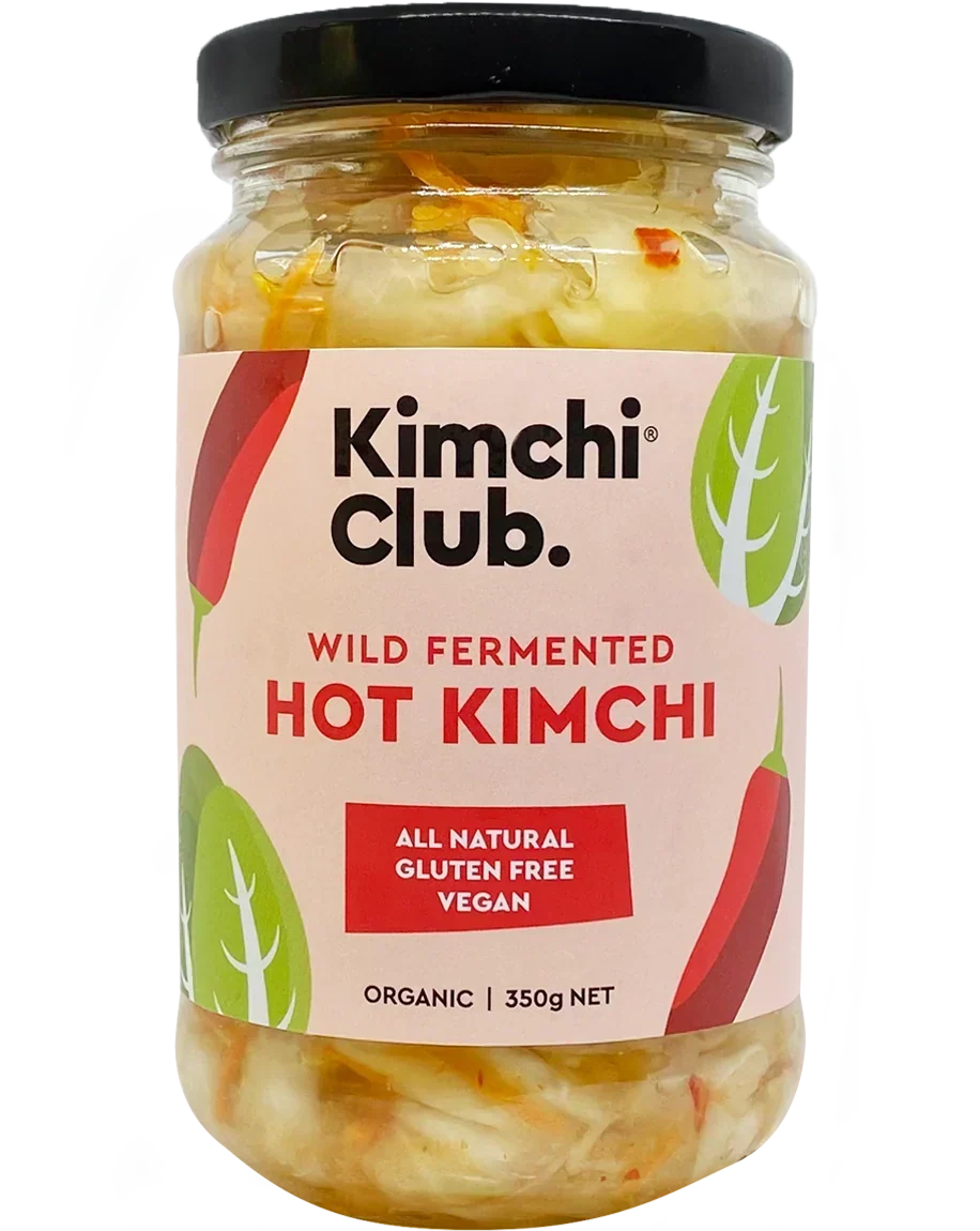 A 350g jar of Kimchi Club Hot Kimchi
