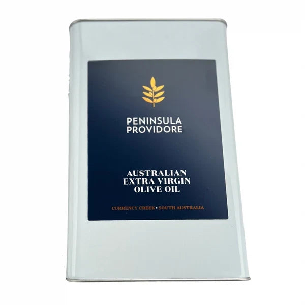 A 3L tin of Peninsula Providore's Extra Virgin Olive Oil
