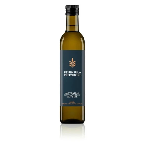A 500ml bottle of Peninsula Providore's Extra Virgin Olive Oil