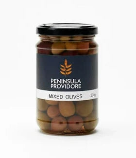 A 1kg jar of Peninsula Providore's Mixed Olives