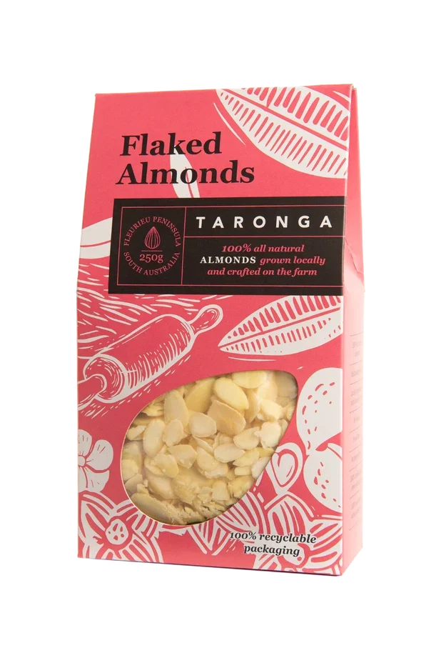 A 250g pack of Taronga Almonds Blanched Flaked Almonds
