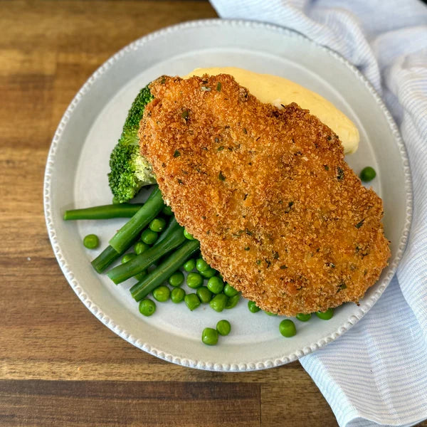A 380g serving of The Family Cook's Chicken Schnitzel