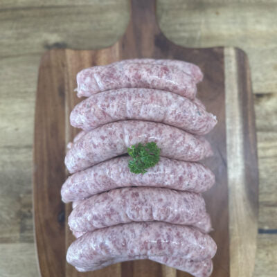 A 500g serve of The Local Meat Glenelg Award Winning Pork Sausages