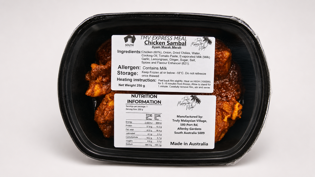 A 250g serving of Truly Malaysian Chicken Sambal