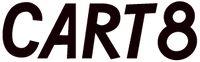 Black 'CART8' logo on a white background