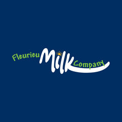 Fleurieu Milk Company logo on a blue background