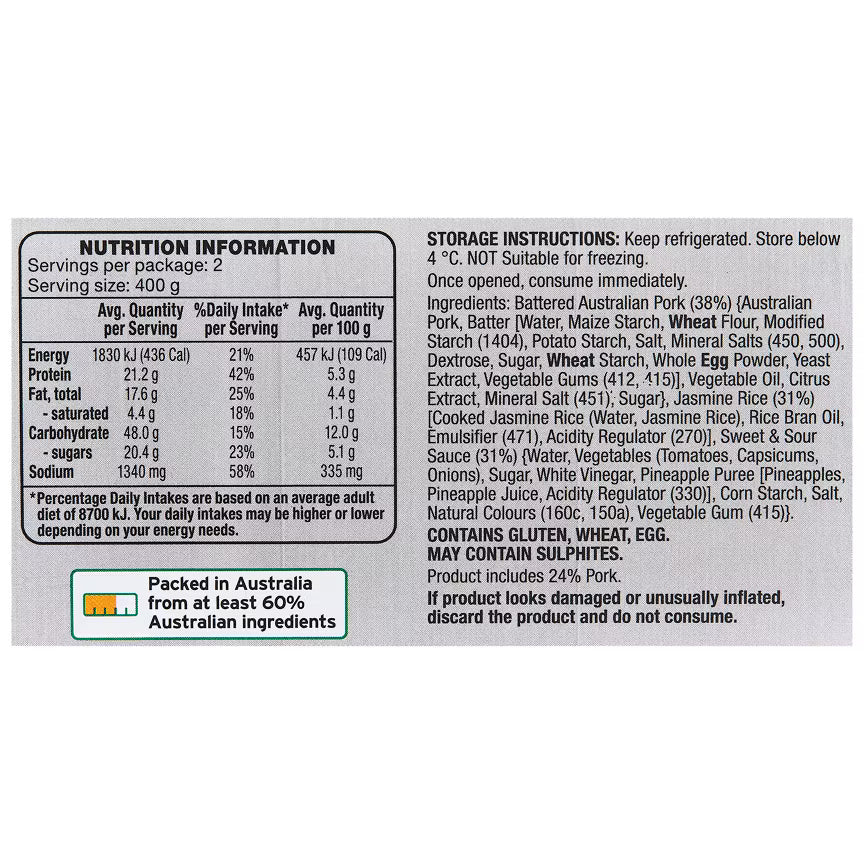 Sweet & Sour Pork Meal Kit