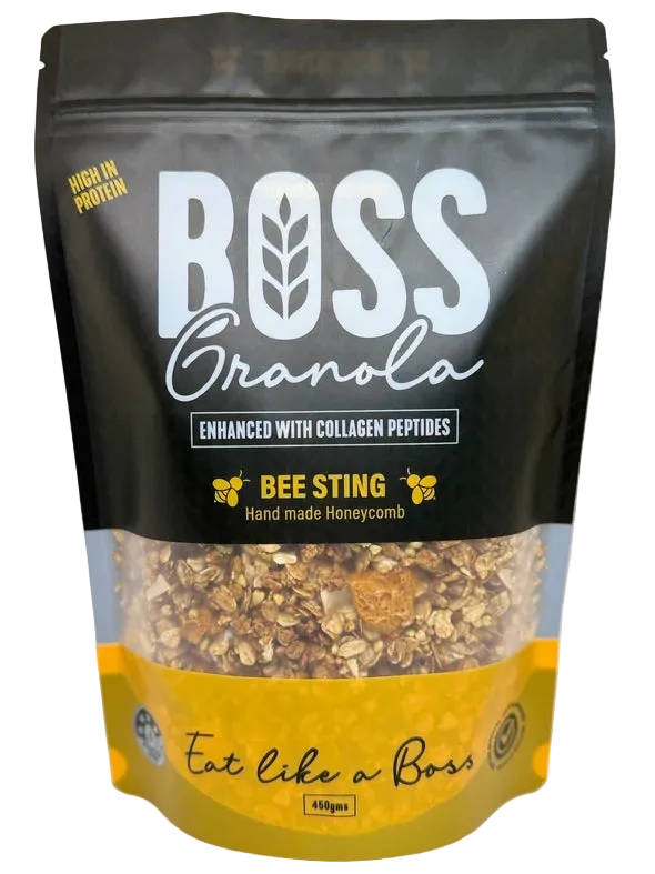 a 450 pack of Boss Granola Bee Sting Granola