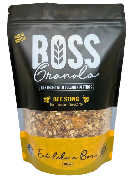 a 450 pack of Boss Granola Bee Sting Granola