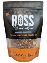 A 300g pack of Boss Granola Choc Honeycomb Crunch