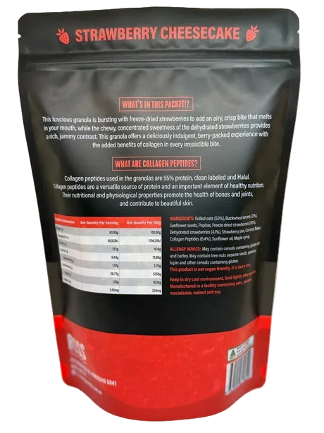 A 450g pack of Boss Granola Strawberry Cheesecake