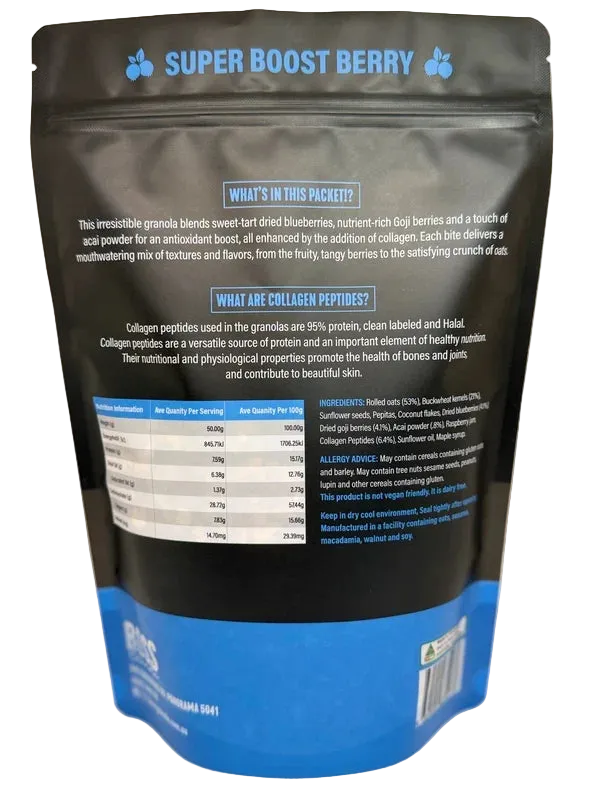 A 450g pack of Boss Granola Super Boost Berry