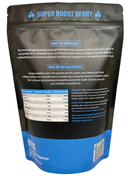 A 450g pack of Boss Granola Super Boost Berry