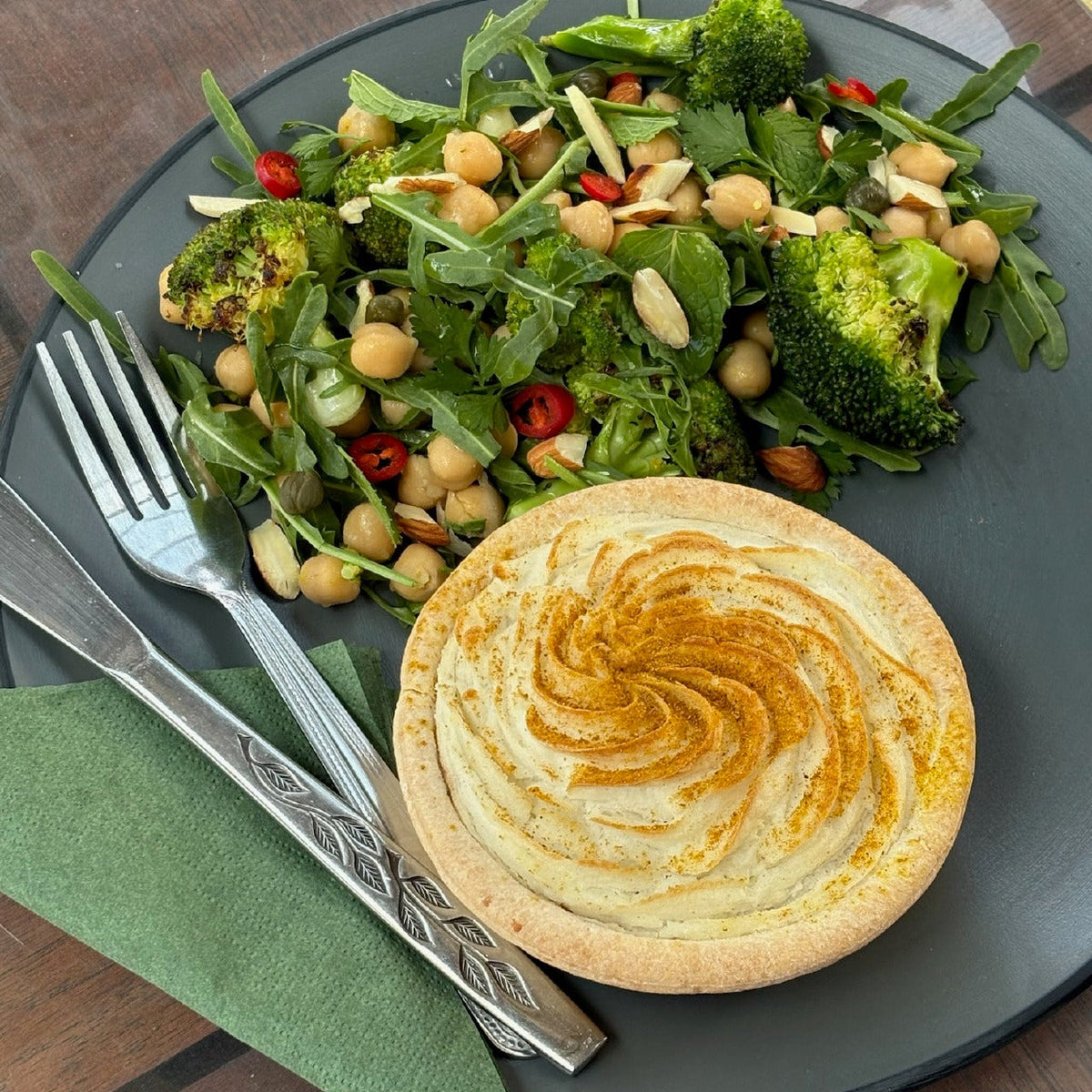 A serve of Continental Bakery Curry, Potato and Lentil Pie
