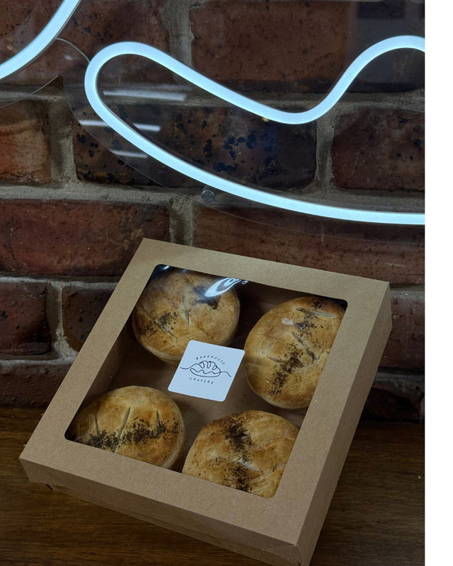 A 4 pack of Crafers Bakehouse Mushroom Rague Pie's