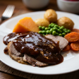 A 500g serve of DInner King Roast Lamb with Veg