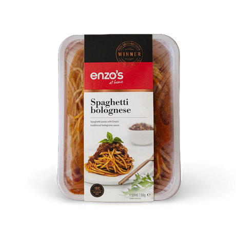 A 350g pack of Enzo's at Home Spaghetti Bolognese
