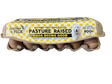 Pack of 800g pasture-raised eggs with branding and information on the packaging.