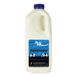 Full cream milk bottle with blue label on a white background