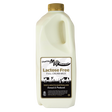 Lactose-free milk container with a gold lid on a white background