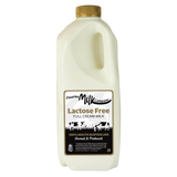 Lactose-free milk container with a gold lid on a white background