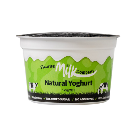 Fleurieu Milk Company natural yoghurt container on a white background