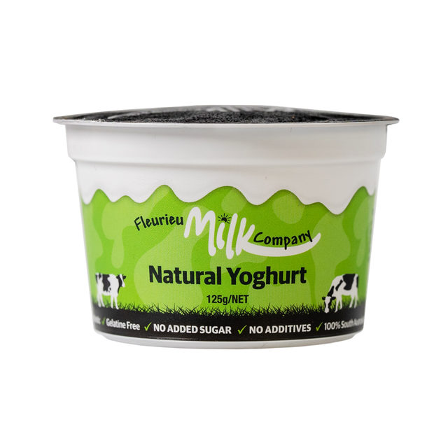 Fleurieu Milk Company natural yoghurt container on a white background