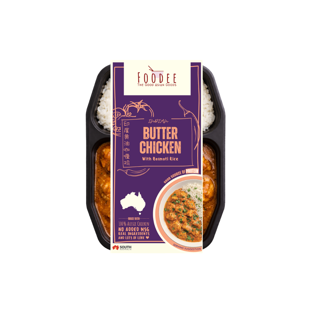 A 450g pack of Foodee Butter Chicken with Basmati Rice