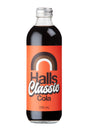 A 330ml glass bottle of Halls Classic Cola