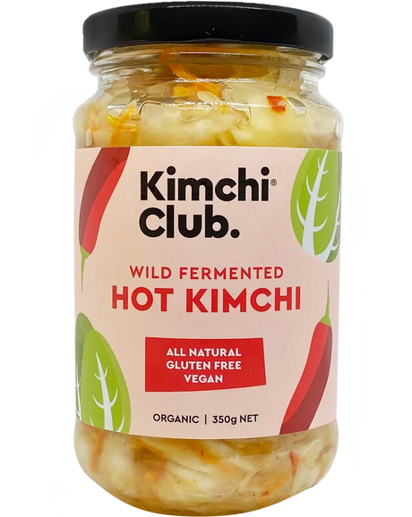 A 350g jar of Kimchi Club Hot Kimchi