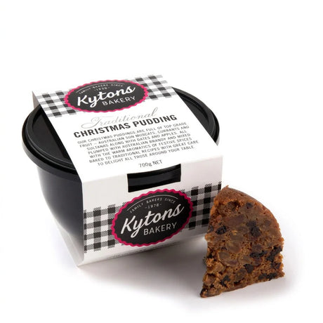 A 700g serve of Kytons Bakery Traditional Christmas Pudding