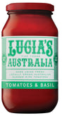 A 500g jar of Lucia's Tomatoes and Basil pasta sauce