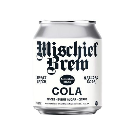 A 250ml can of Mischief Brew Cola