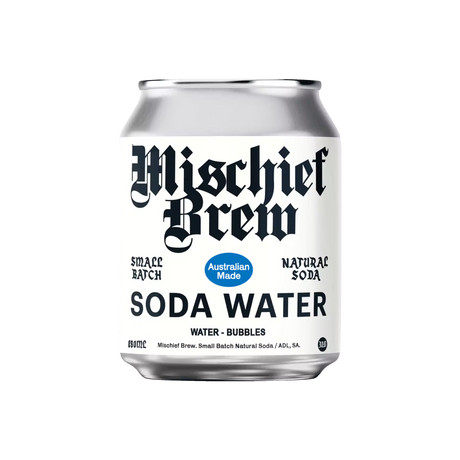 A 250ml can of Mischief Brew Soda Water