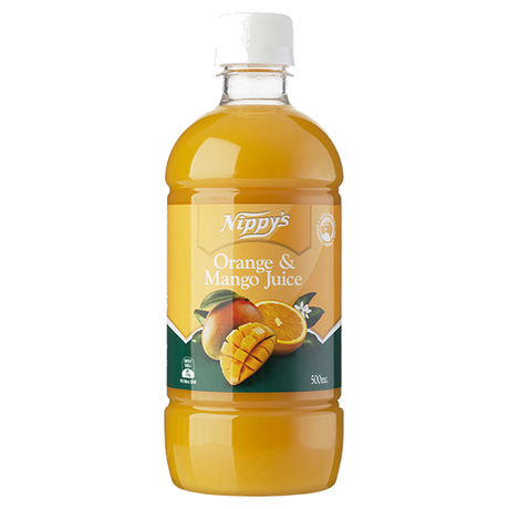 A 500ml bottle of Nippy's Orange and Mango Juice