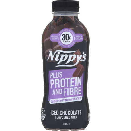 A 500ml bottle of Nippy's Protein Plus Iced Chocolate
