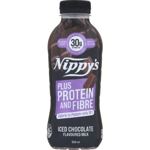 A 500ml bottle of Nippy's Protein Plus Iced Chocolate