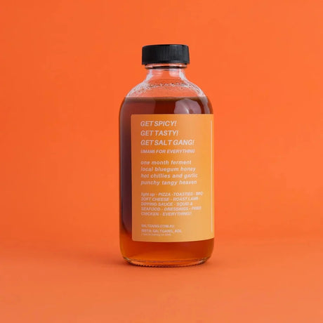 A 250ml glass bottle of Salt Gant Hot Fermented Honey