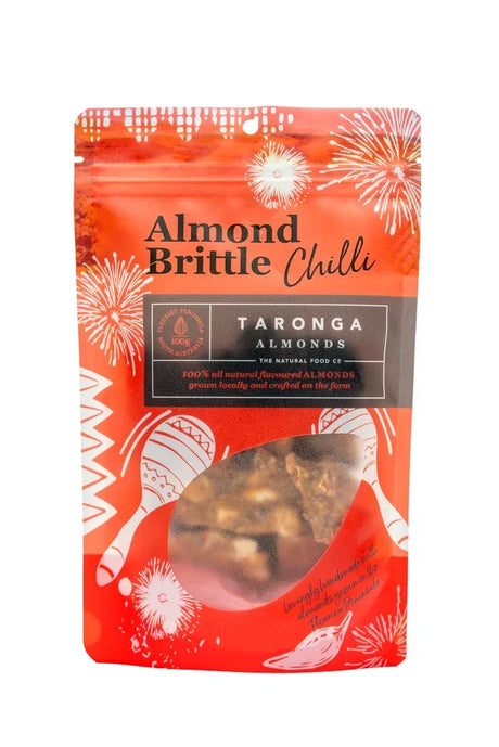 A 100g pack of Taronga Almonds Almond Brittle Chilli