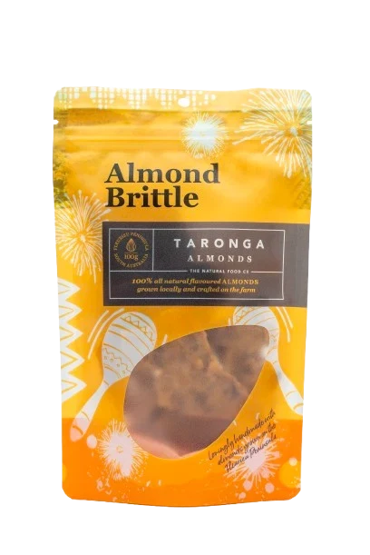 A 100g pack of Taronga Almonds Almond Brittle Unsalted