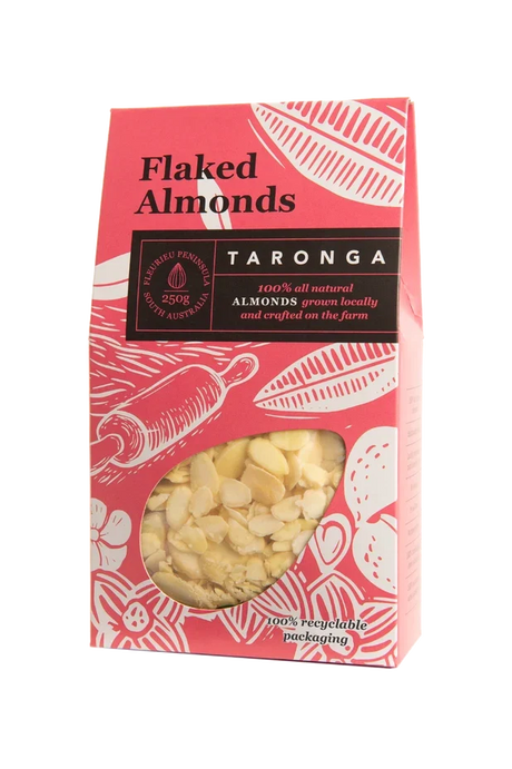 A 250g pack of Taronga Almonds Blanched Flaked Almonds
