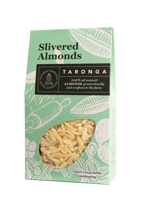 A 250g pack of Taronga Almonds Blanched Slivered Almonds
