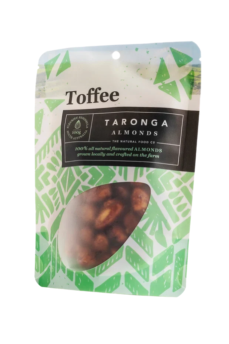 A 100g pack of Taronga Almonds Toffee Almonds