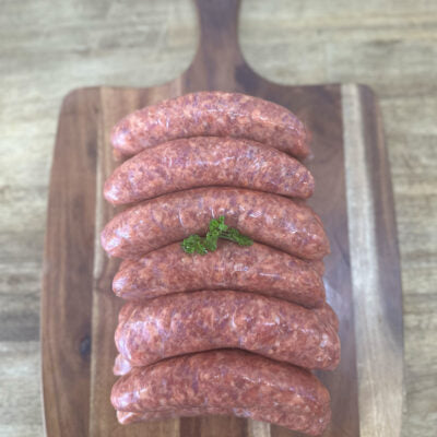 A 500g serve of The Local Meat Glenelg BBQ Sausages